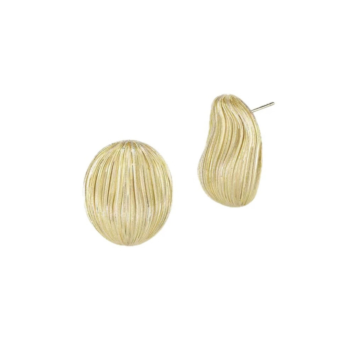 Bound Light brushed stud earrings in Large Gold-Tone