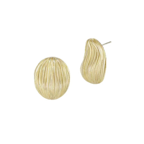 Bound Light brushed stud earrings in Large Gold-Tone