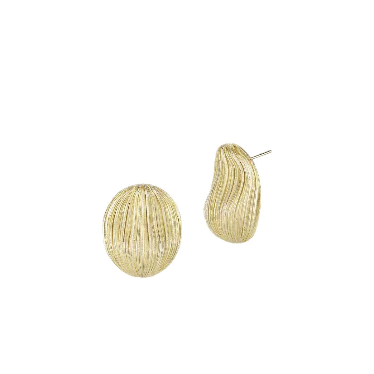 Bound Light brushed stud earrings in Small Gold-Tone