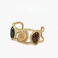 Bound Light natural stone cuff bracelet in Gold-Tone finish