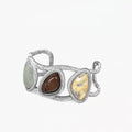 Bound Light natural stone cuff bracelet in Silver-Tone finish