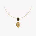Bound Light natural stone long necklace in Gold-Tone finish