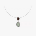 Bound Light natural stone long necklace in Silver-Tone finish