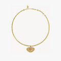 Bound Light natural stone short necklace in Gold-Tone finish