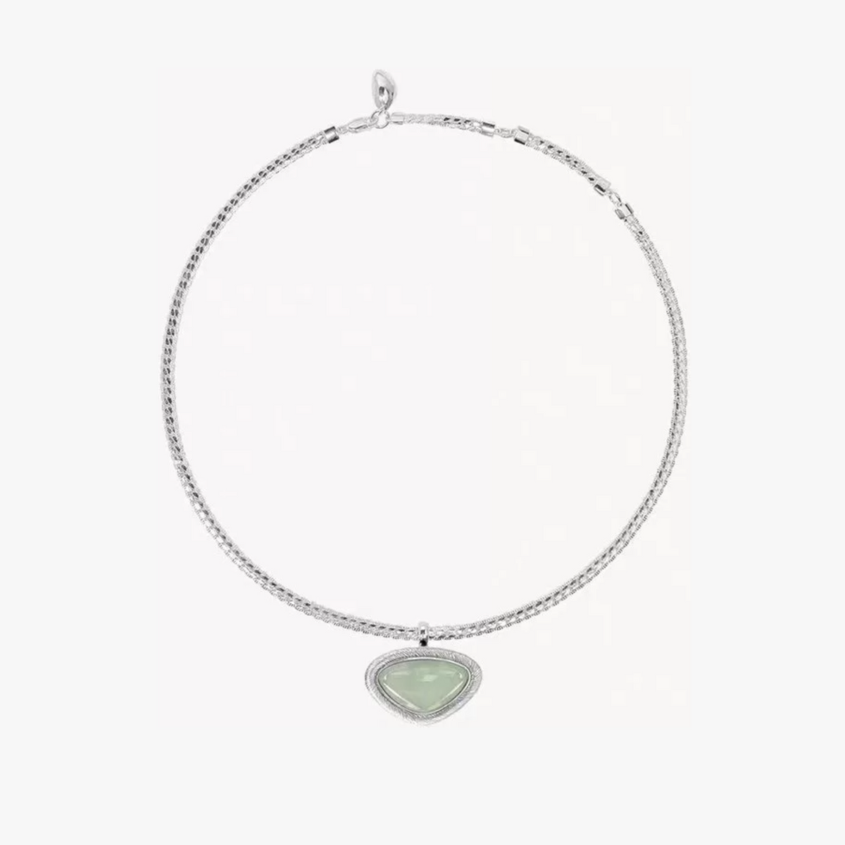 Bound Light natural stone short necklace in Silver-Tone finish