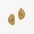 Bound Light natural stone triangle stud earrings in Gold-Tone finish