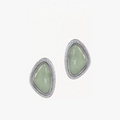 Bound Light natural stone triangle stud earrings in Silver-Tone finish
