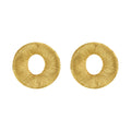 Gold-tone brushed open-center sculptural stud earrings