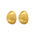 Gold-Tone brushed oval statement stud earrings