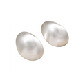 Silver-Tone brushed oval statement stud earrings