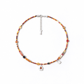 House Charm Mixed-Stone Short Necklace with silver-tone charms