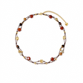 Jungle Fruit multicolor natural stone necklace with 18K gold-plated brass