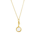 Gold-Tone Magnifying Glass Key Pendant Necklace with glass lens