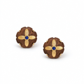 Motu Blue wood and lapis stud earrings with Gold-Tone details