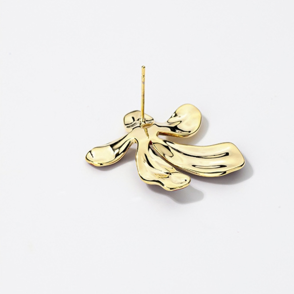 Back view of Petal Form Stud Earrings