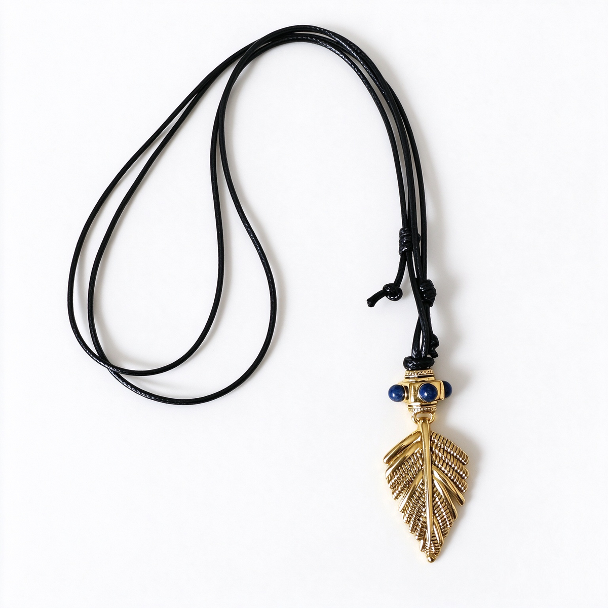 Swaying Palm mixed-stone pendant necklace in Gold-Tone