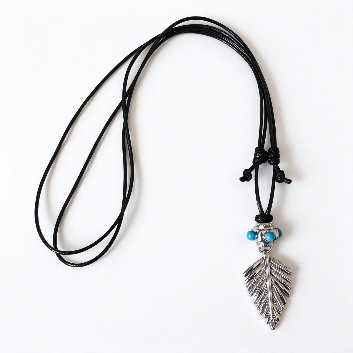 Swaying Palm mixed-stone pendant necklace in Silver-Tone