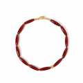 Vessel Red Agate collar necklace with gold-tone details